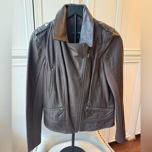 Trouve Dark Brown Leather Jacket
